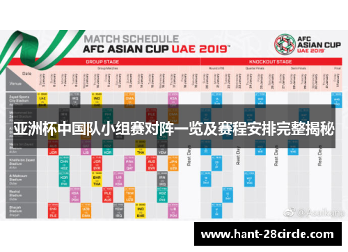 亚洲杯中国队小组赛对阵一览及赛程安排完整揭秘 亚洲杯中国队小组赛对阵一览及赛程安排完整揭秘